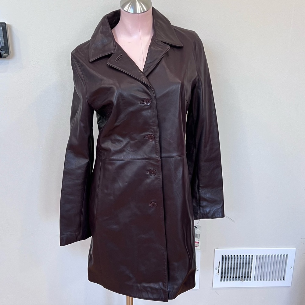 Kenneth Kole plum leather jacket